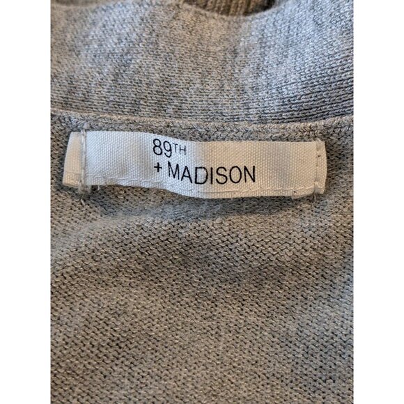 89th + Madison Womens Longline Open Front Ribbed Knit Cardigan Sweater Plus Gray - Picture 5 of 6